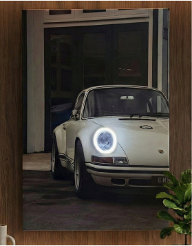 Canvas Neon Led Aydınlatmalı Vintage Araba Tablo