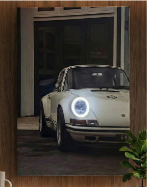 Canvas Neon Led Aydınlatmalı Vintage Araba Tablo