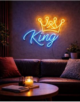 Taçlı King Neon Tabela