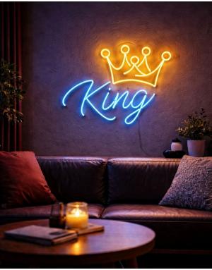 Taçlı King Neon Tabela