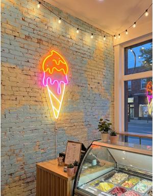 Renkli Dondurma Neon Tabela